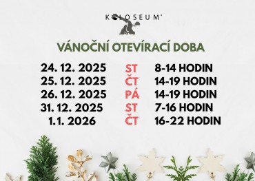 Vánoční otevírací doba: